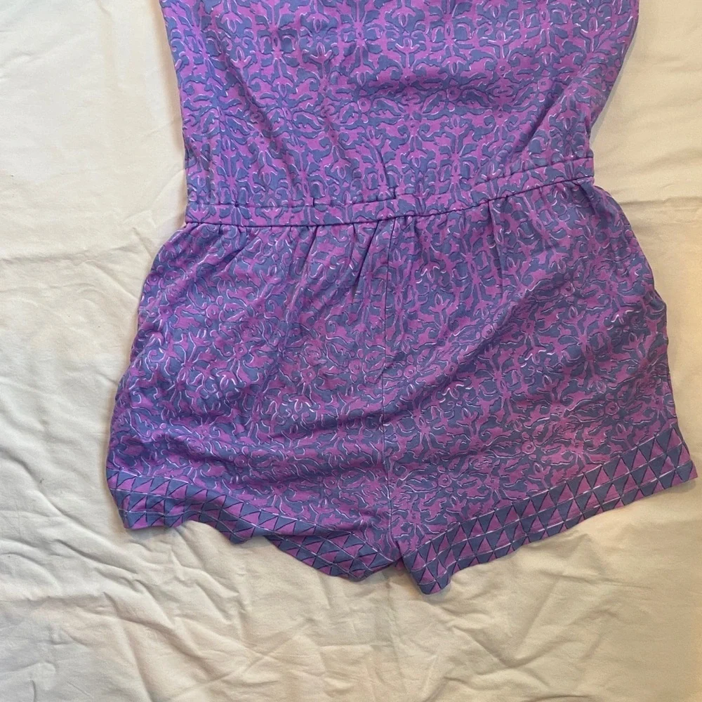 Vineyard Vines Girls Purple Patterned Romper